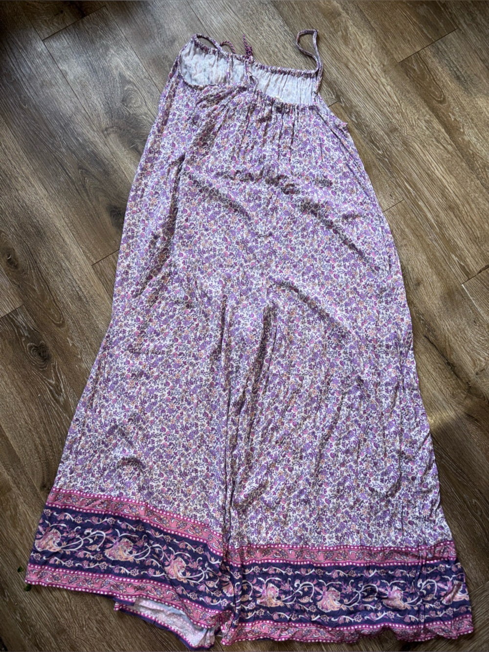 SPELL little Bird Wide Leg Floral Boho Oversized Jumpsuit Pink Purple Small - Picture 4 of 8